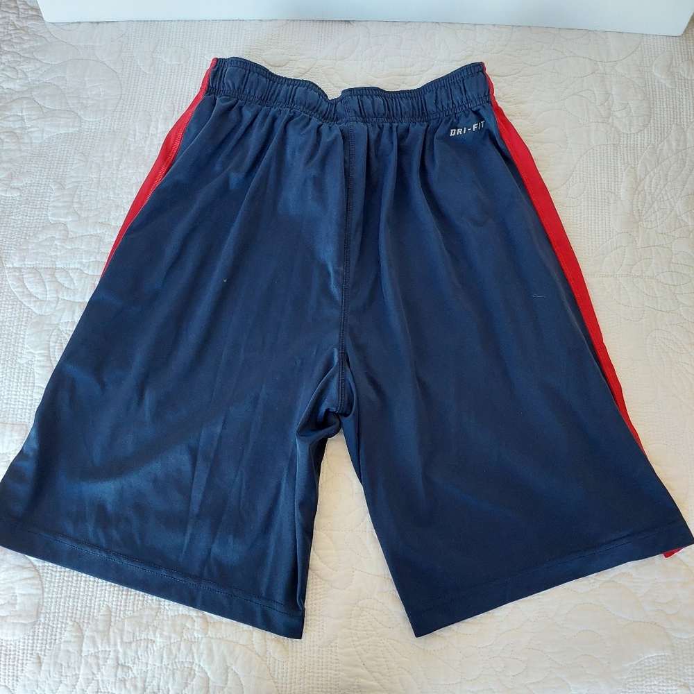 Nike Dri-Fit Boston Red Sox Men’s Medium Athletic Shorts Blue/Red Graphic Print